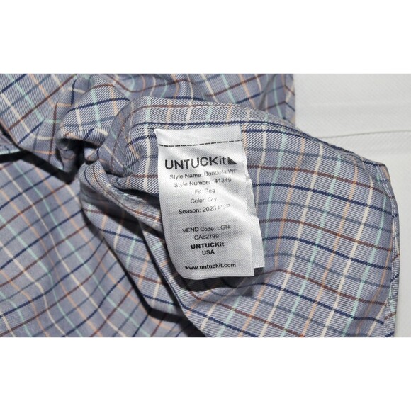 UNTUCKit Wrinkle Free Men's Long Sleeve Button Down Shirt Size Large - Picture 9 of 9